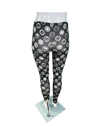 Black & White Avengers Patterned Leggings