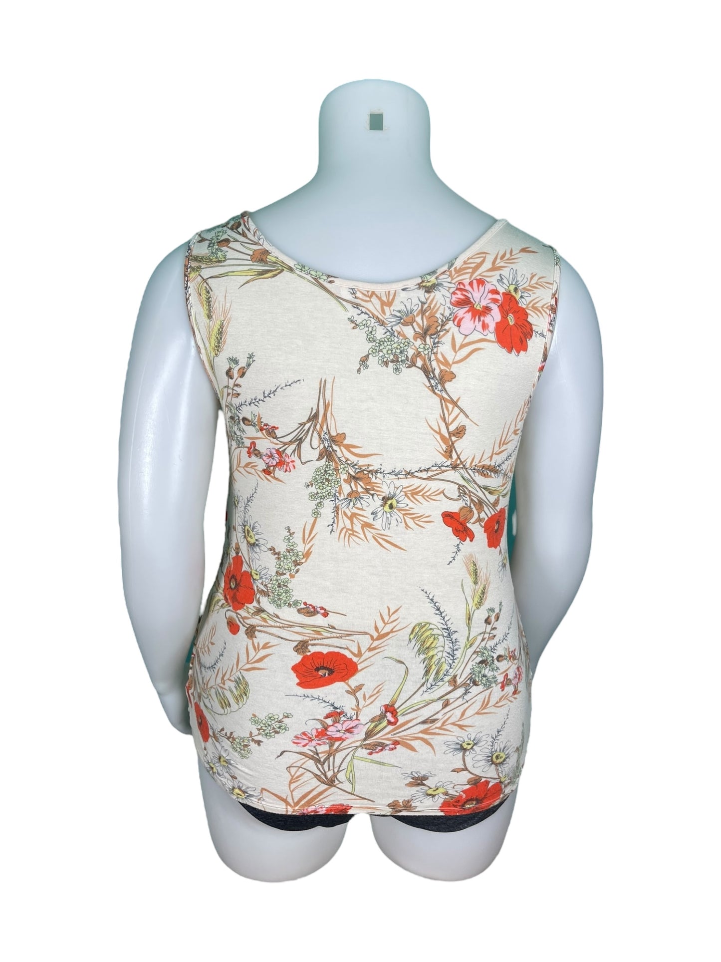 Cream Floral Tank Top