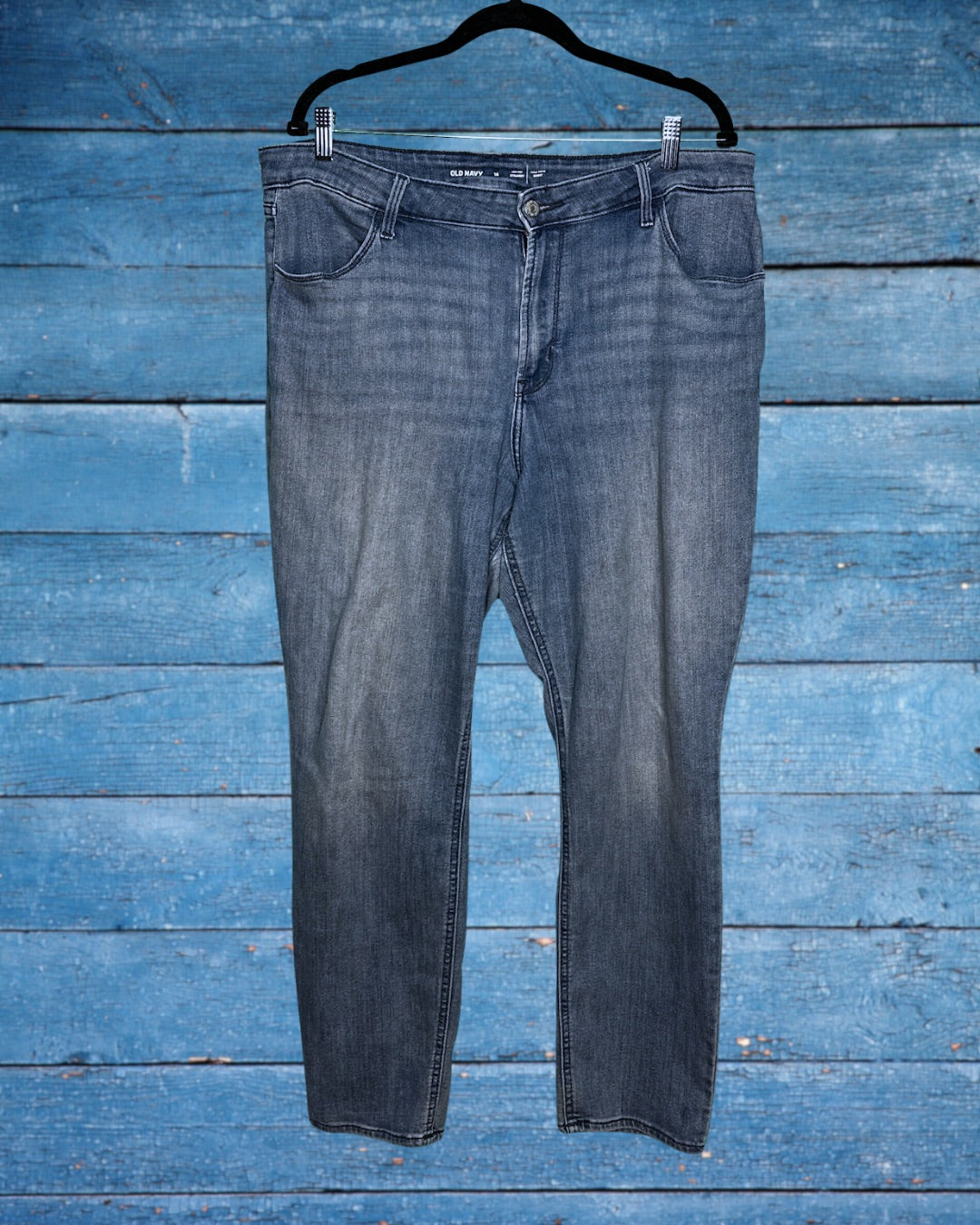 Blue Straight Leg Jeans
