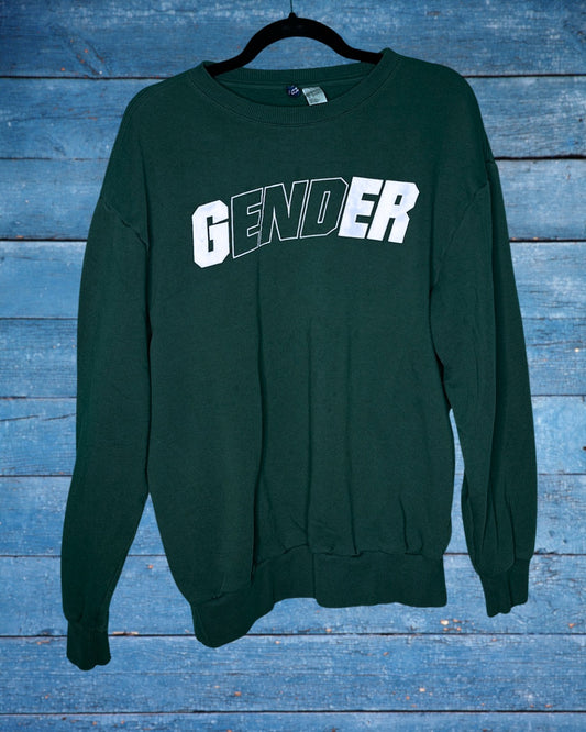 Green "Gender" Crewneck Sweater