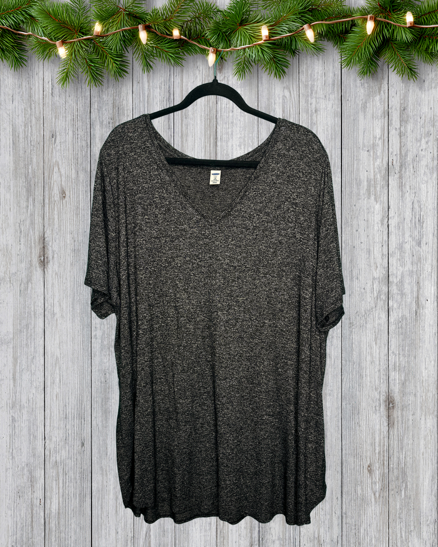 Black Salt & Pepper V-Neck T-Shirt