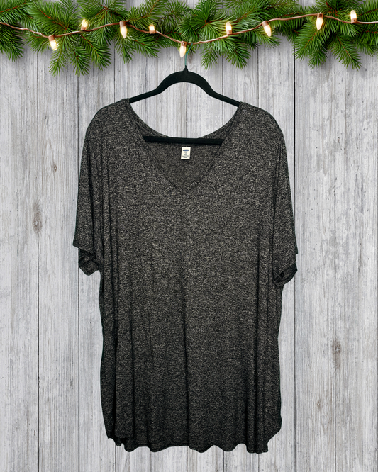 Black Salt & Pepper V-Neck T-Shirt