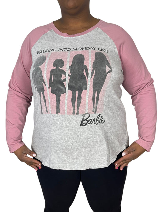 Pink “Barbie” Graphic Baseball Shirt