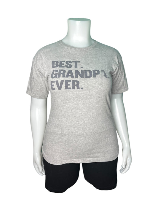 Grey "Best Grandpa Ever" Graphic T-Shirt