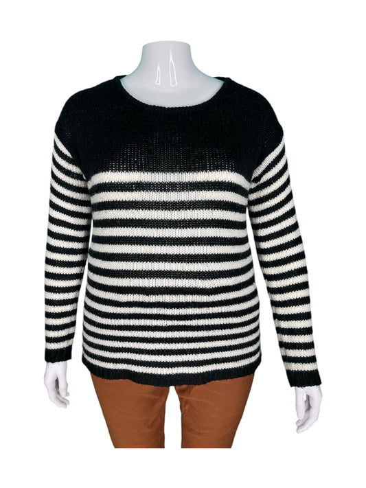 Black & White Long Sleeved Striped Sweater