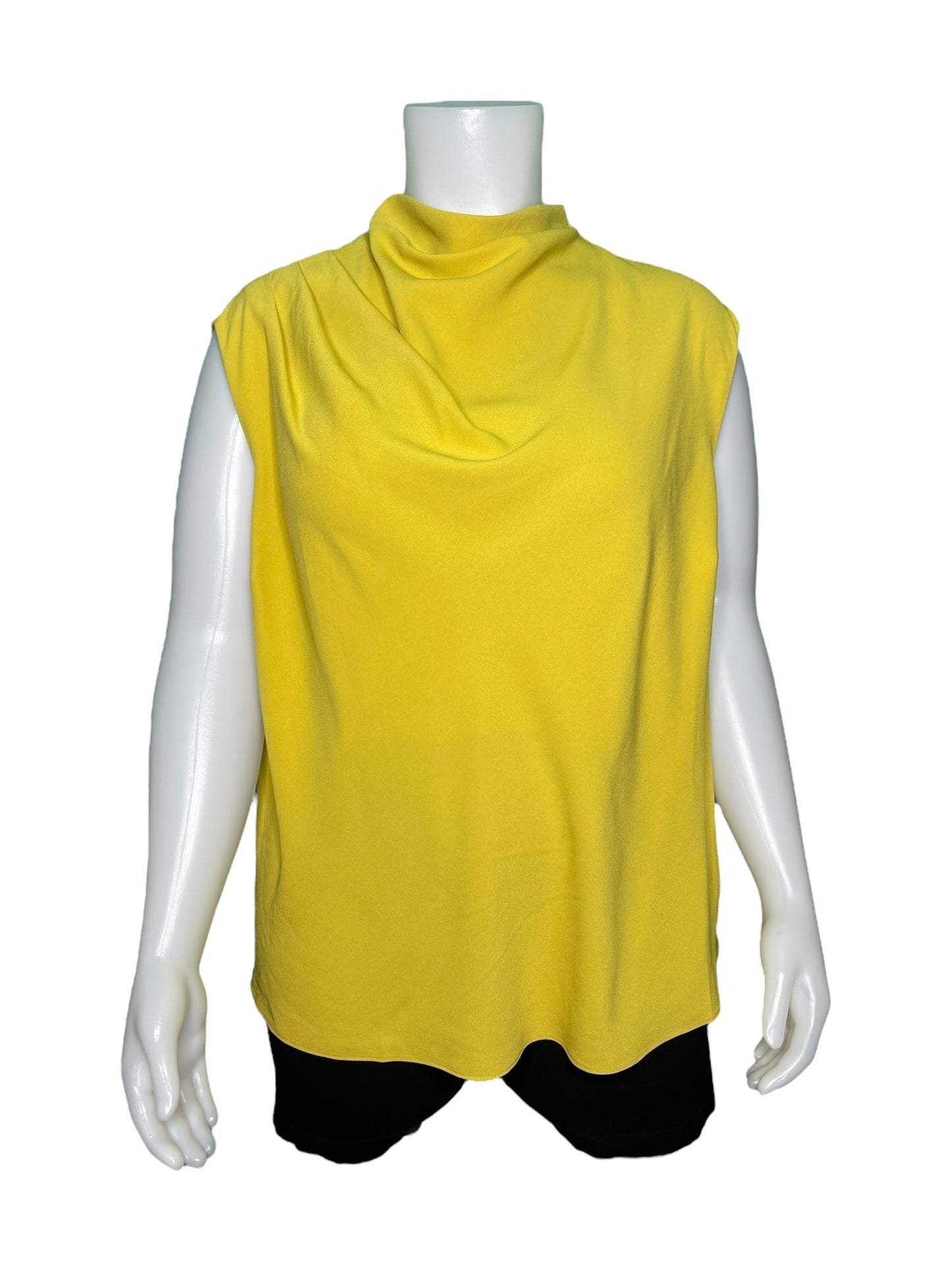 Yellow High Neck Sleeveless Blouse