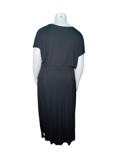 Black Short Sleeved Maxi Dress