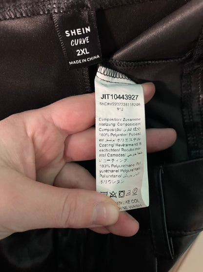 Black Pleather Wide Legged Pants