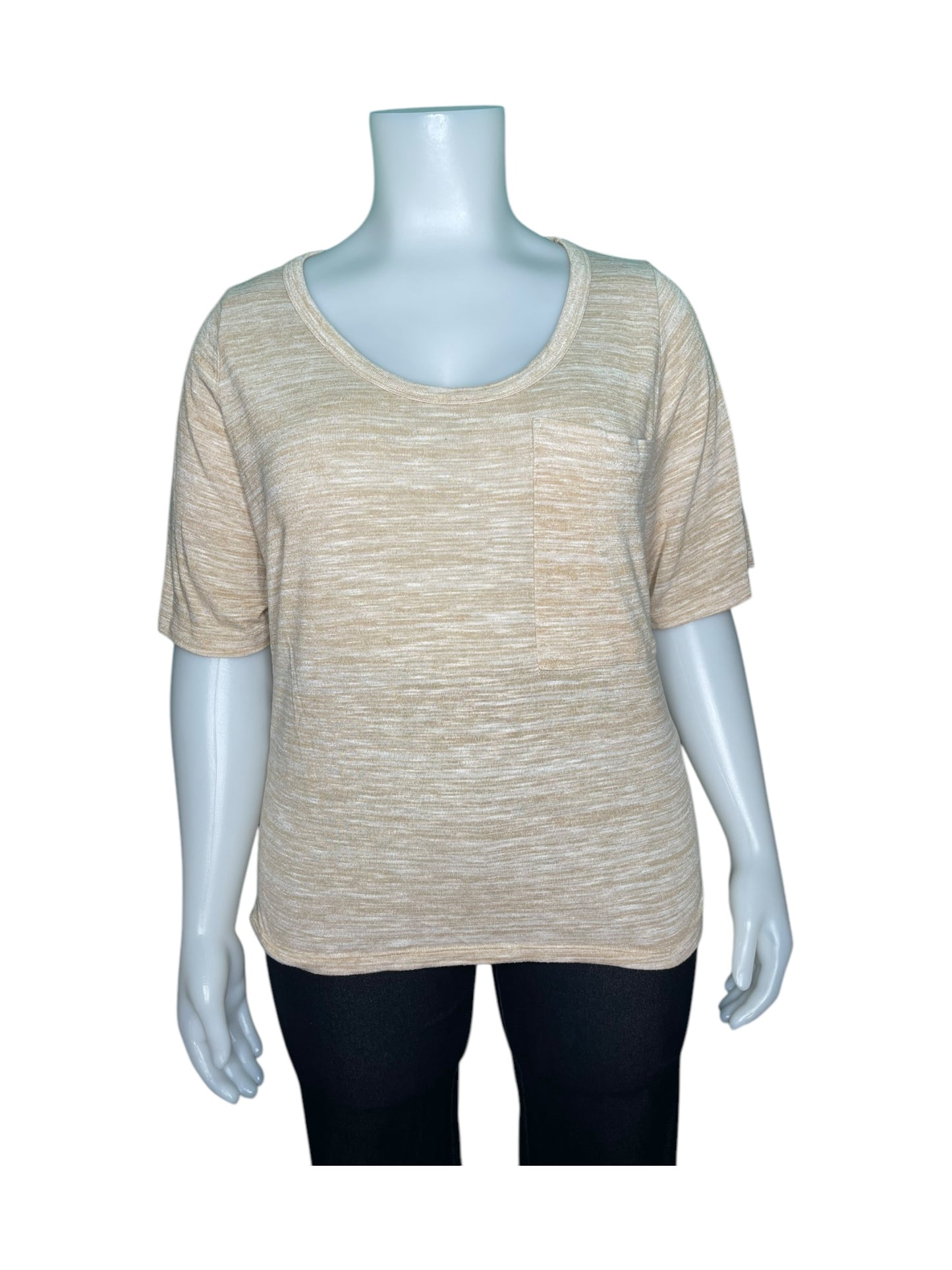 Cream Crewneck T-Shirt Top