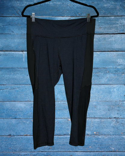 Navy Blue and Black Athletic Leggings