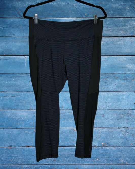 Navy Blue and Black Athletic Leggings