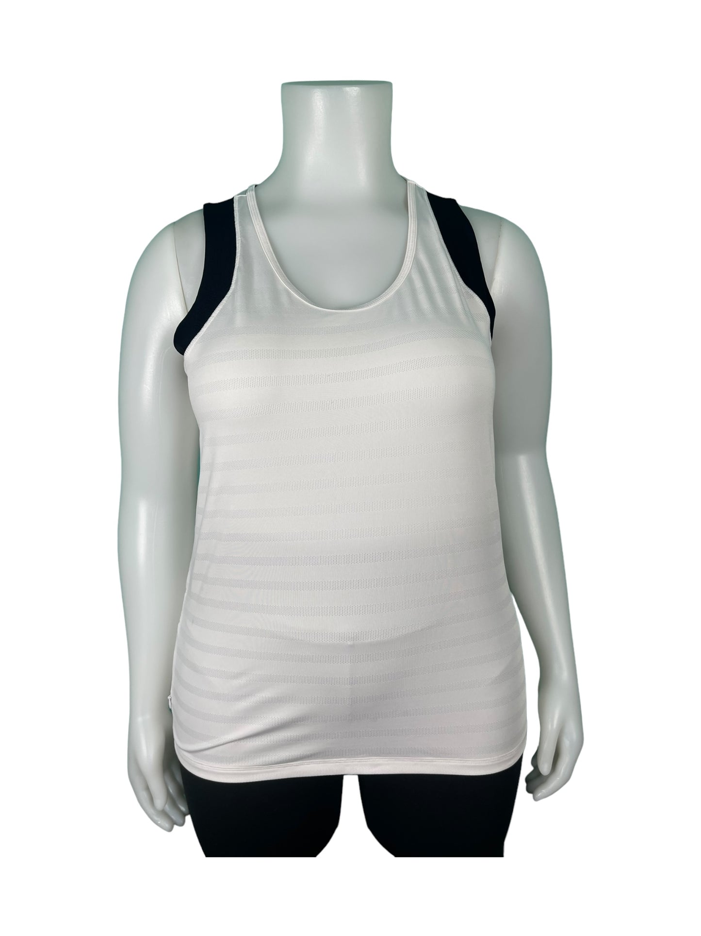 White Active Tank Top w/ Zipper Pocket