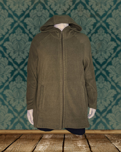 Olive Green Long Sleeved Zippered Hoodie