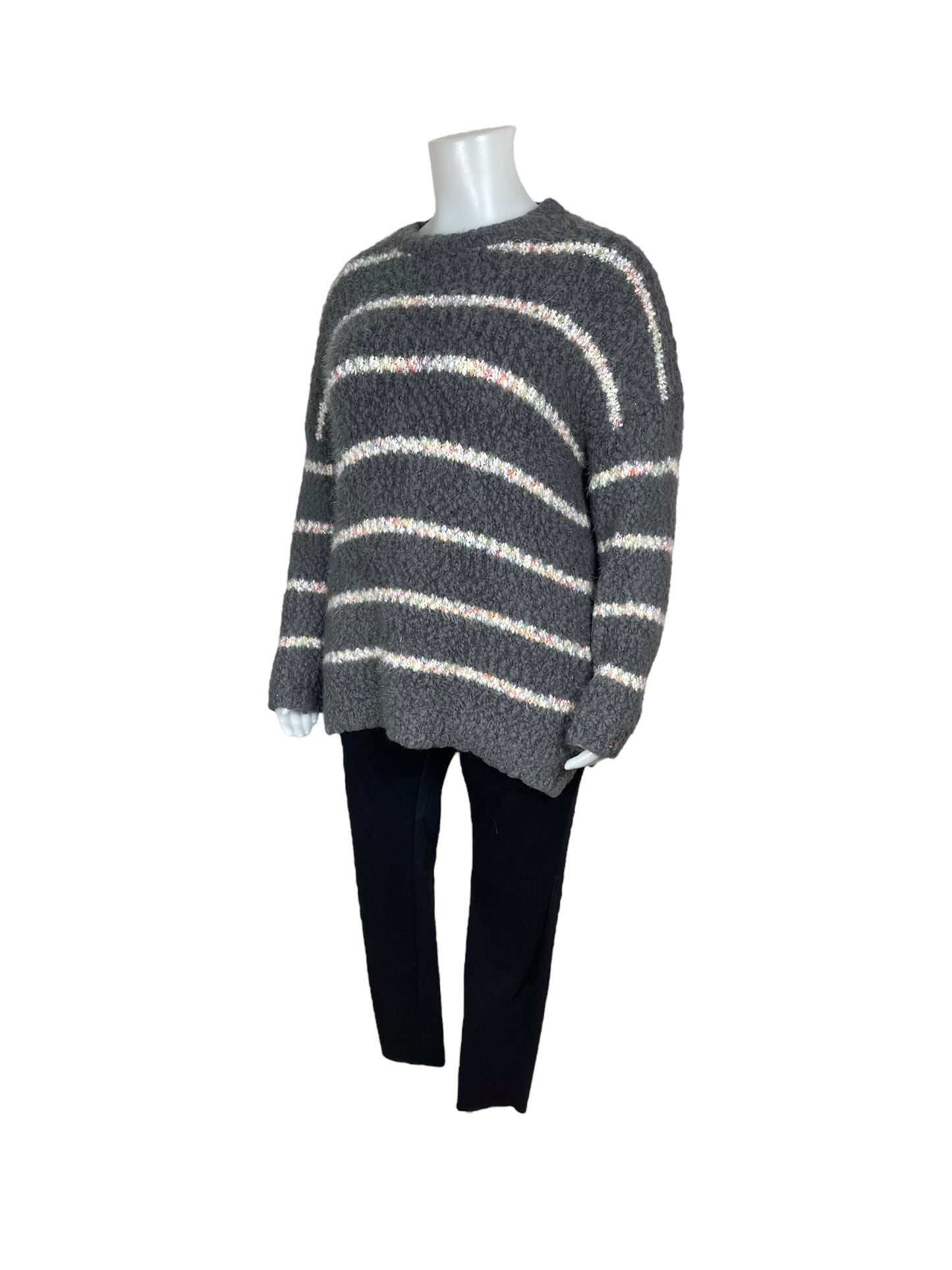 “Davi&Dani” Striped Grey Sweater (3X)