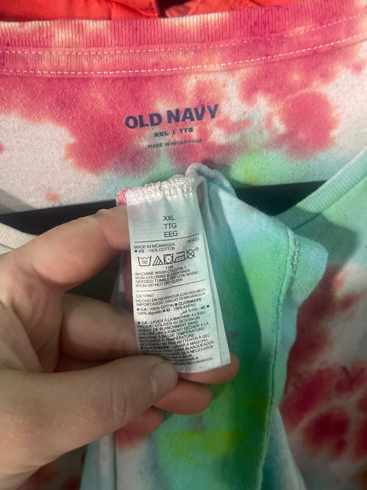 Green, White & Red Tye Dye Mariah Carey Graphic Short Sleeve T-Shirt