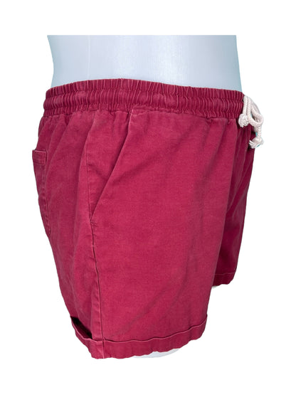 Burgundy Tie Waist Shorts