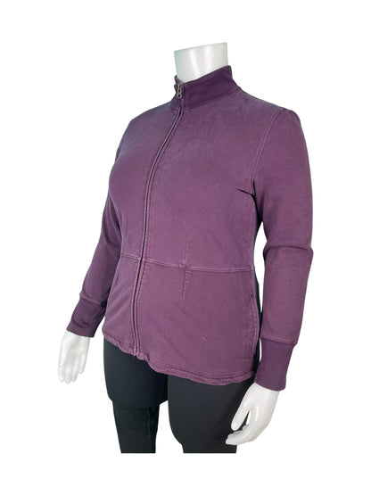 Purple Long Sleeved Zipper Sweater