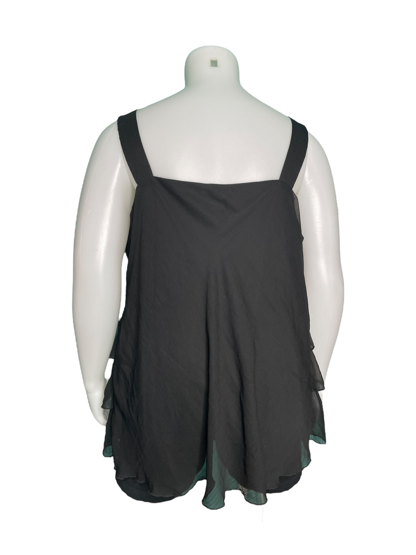 Black Ruffles Sleeveless  Blouse