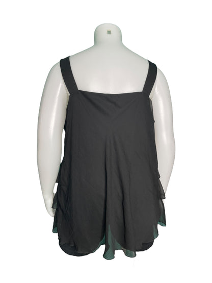 Black Ruffles Sleeveless  Blouse