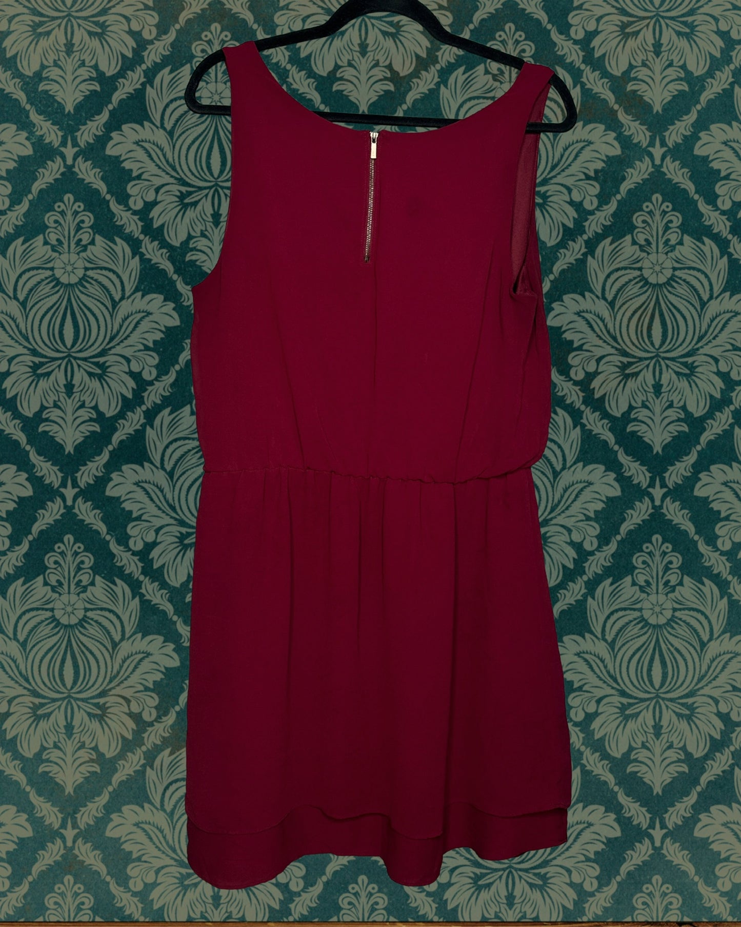 Burgundy Sleeveless Mini Dress