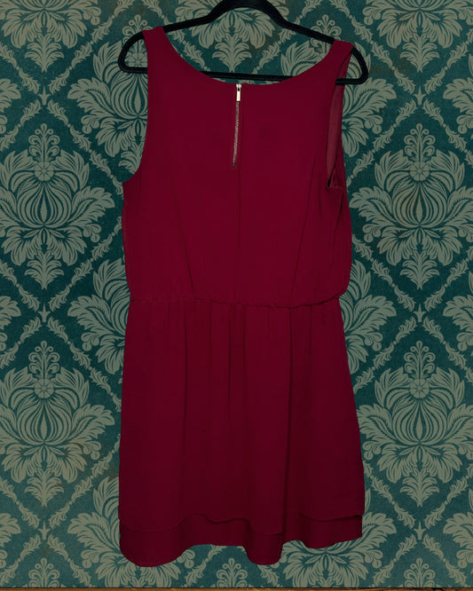 Burgundy Sleeveless Mini Dress