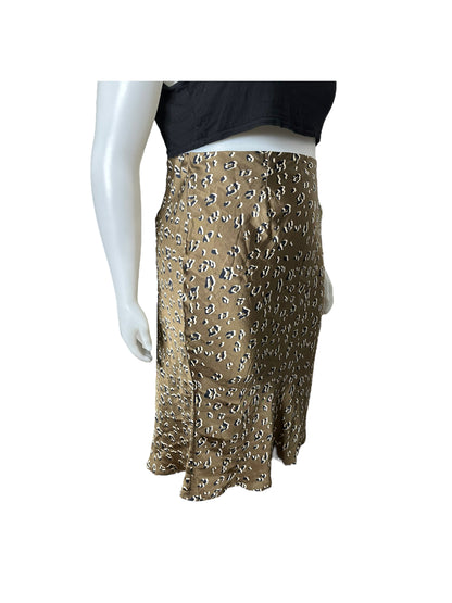 Bronze Cheetah Satin Print Skirt