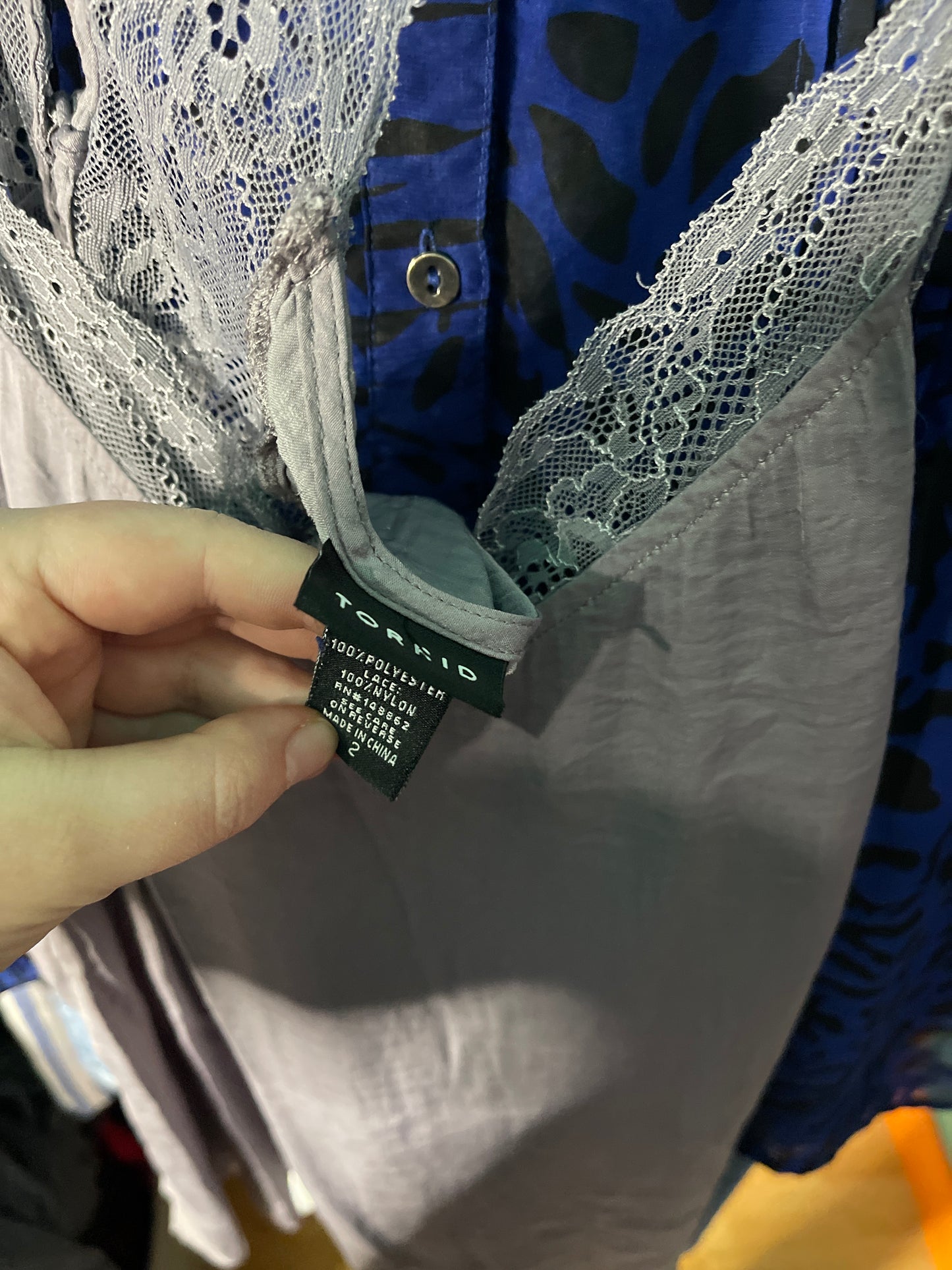 Light Purple Grey Lace V-Neck Cami