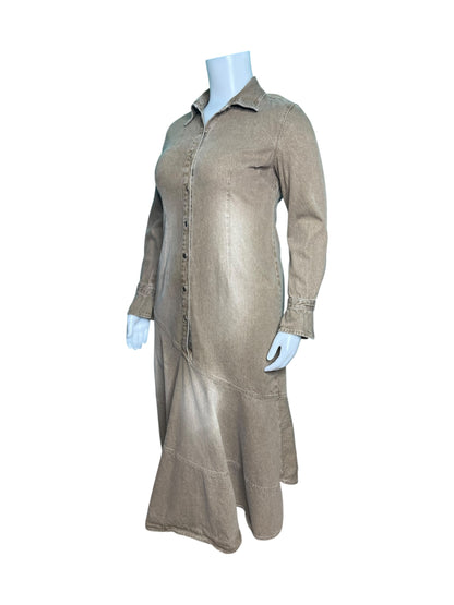 Cream Denim Maxi Dress