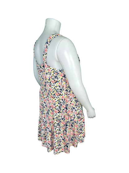 Blue, White & Pink Sleeveless Dress (3X)