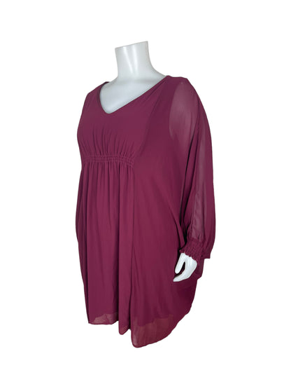 “Hayden Los Angeles” BurgundyV-Neck Dress (3XL)