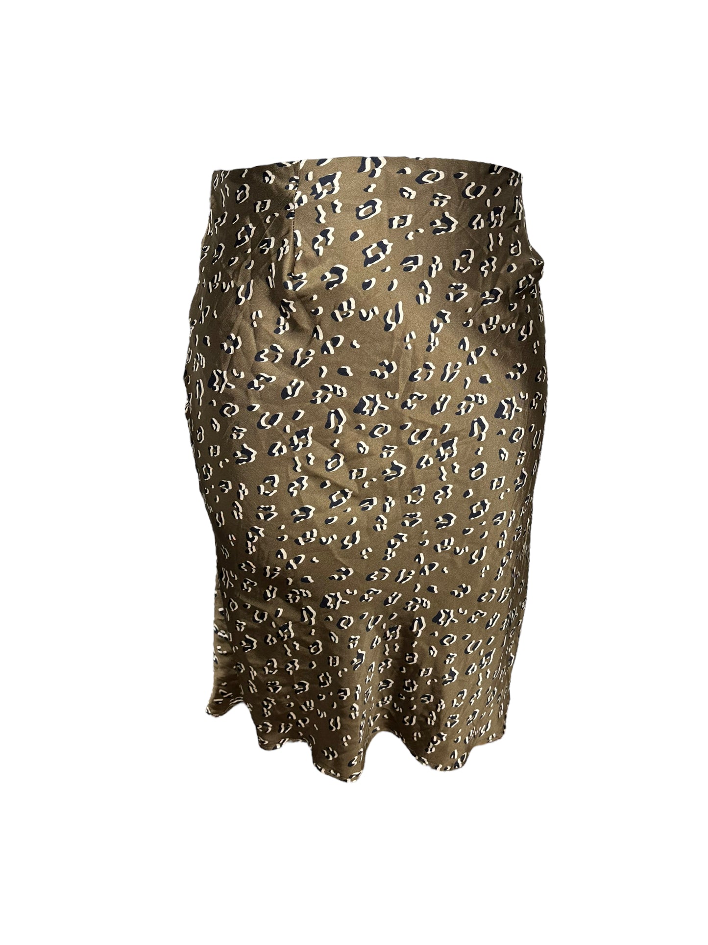 Bronze Cheetah Satin Print Skirt