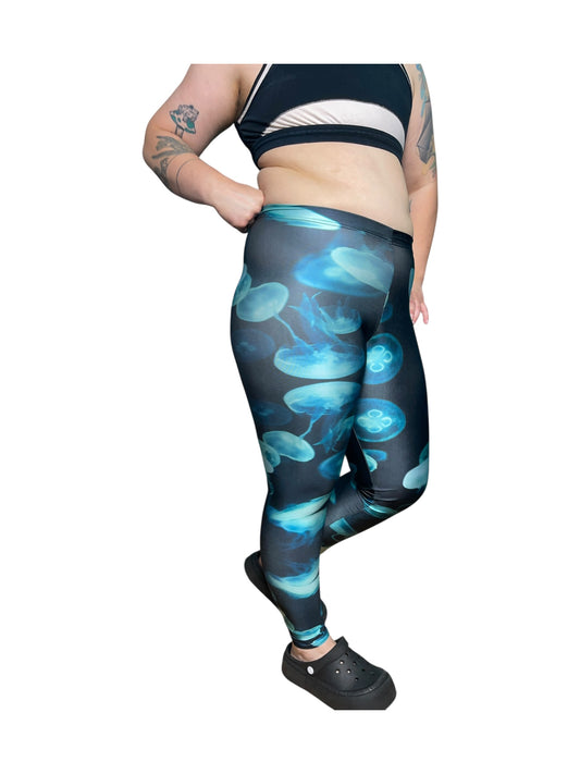 Navy and Turquoise Leggings