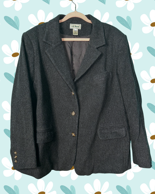 Grey Cap Sleeved Blazer Jacket