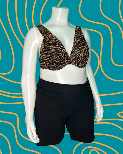 Brown & Black Cheetah Print Bra