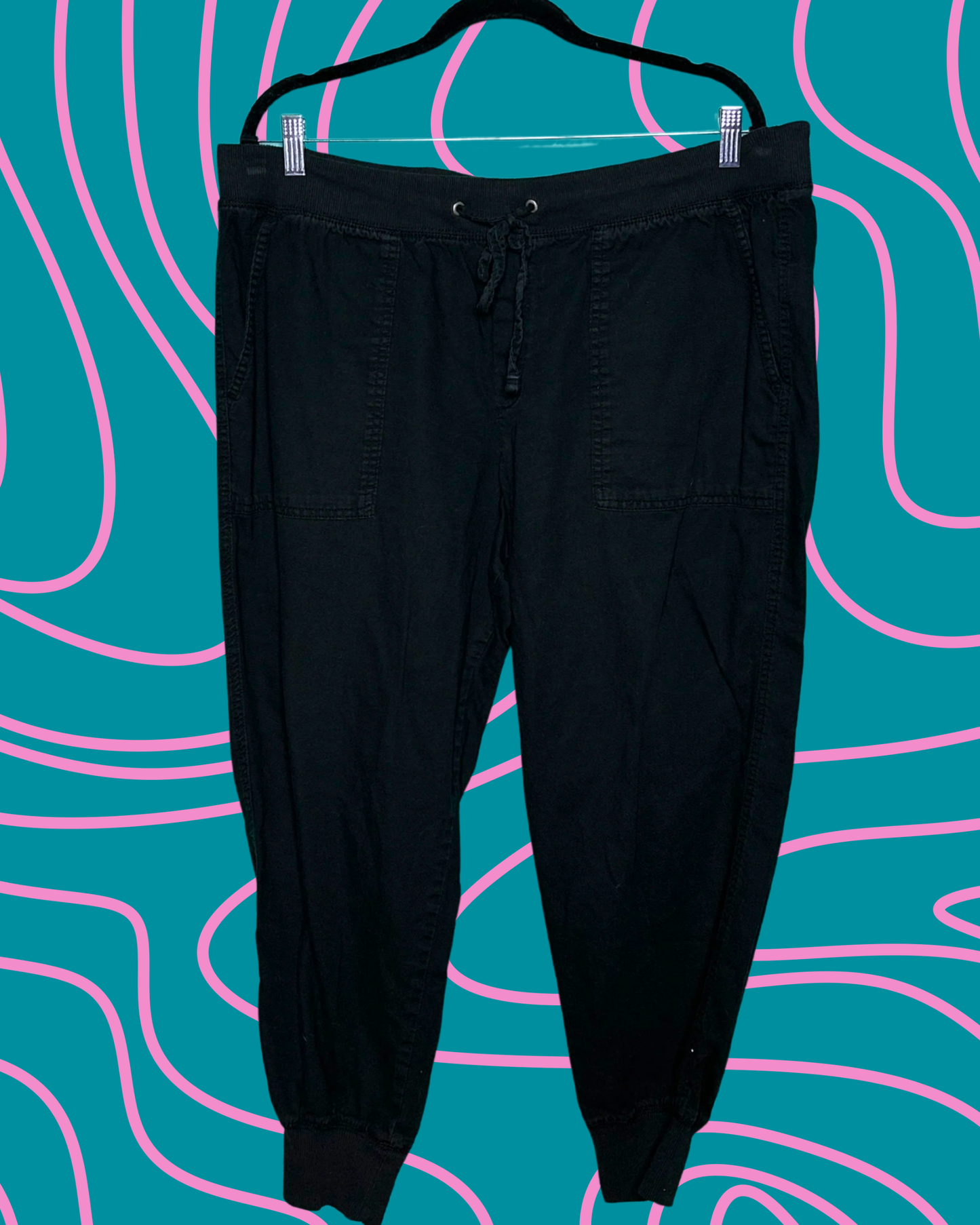 Black Linen Joggers