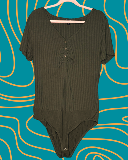 Olive Green Short Sleeved Bodysuit