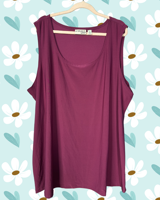 Burgundy  Crewneck Sleeveless Cami