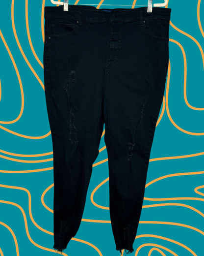 Black Distressed Skinny Jeans