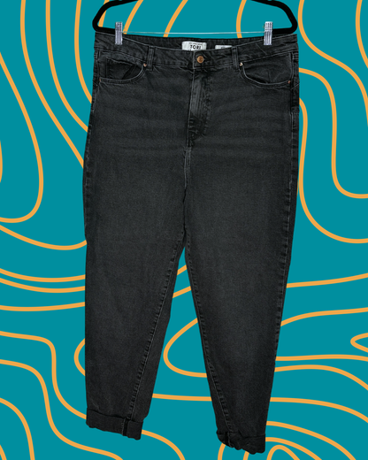 Black Distressed “Mom” Jeans