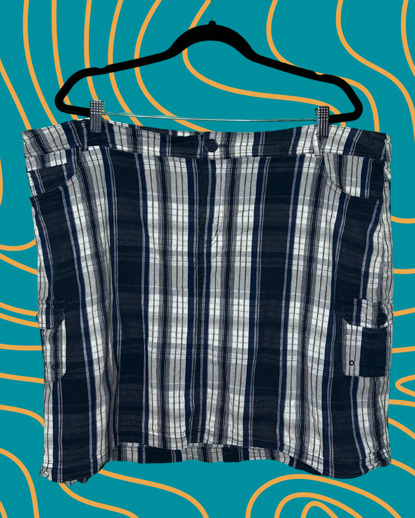 Navy & White Plaid Mini Skort