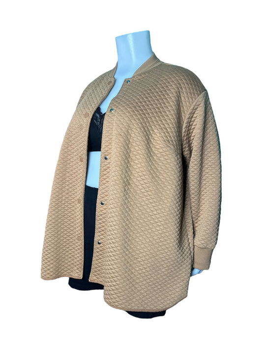 Beige Long Sleeved Quilt Jacket