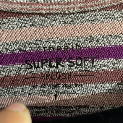 Pink Stripes on Grey Sweater