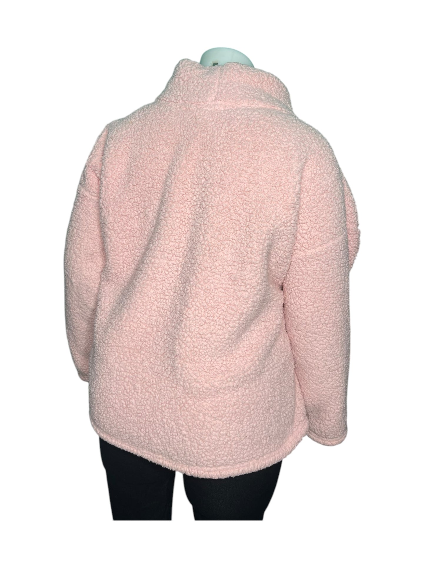 Pink Fluffy Long Sleeve Sweater