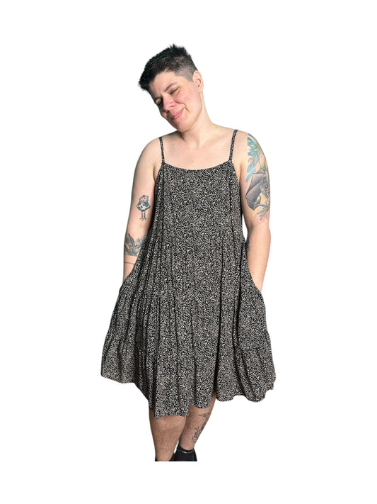Black & Cream Spaghetti Strap Sundress