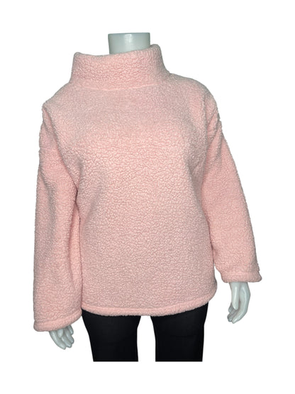 Pink Fluffy Long Sleeve Sweater