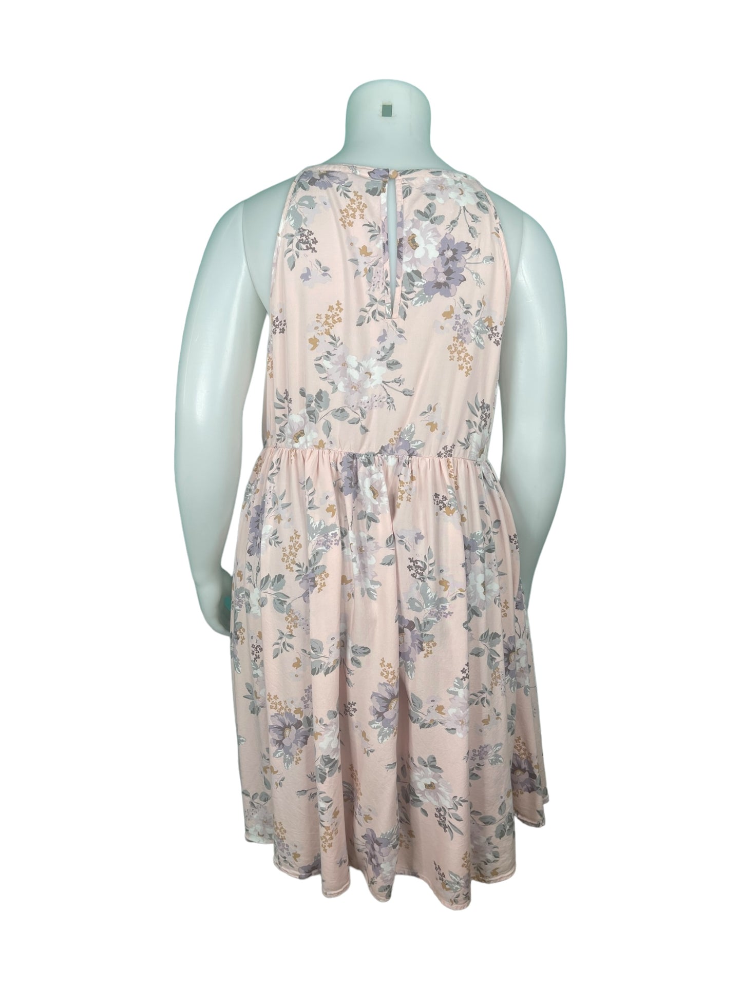 Light Pink Floral Print Halter Dress