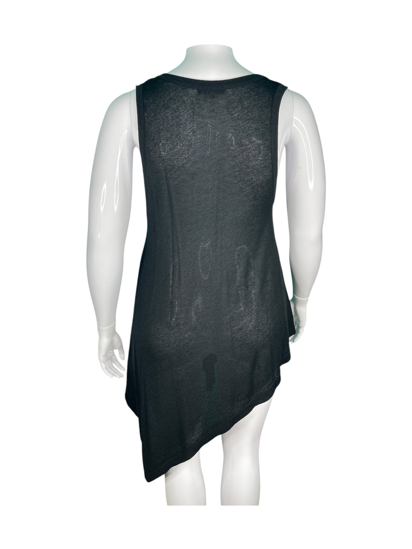 Black Asymmetrical Sheer Dress