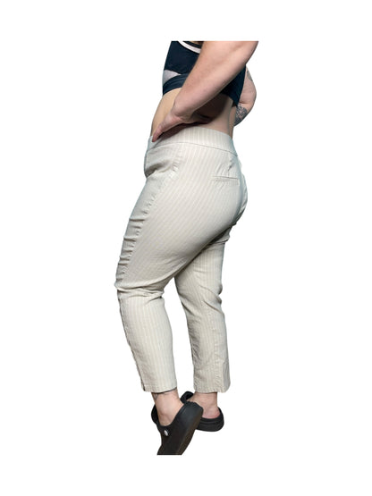 Cream Vertical Striped Pants