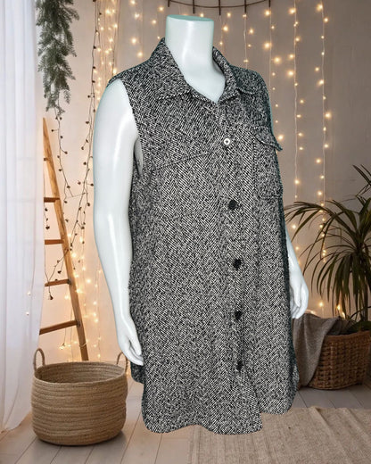 Black & White Vest Jacket Dress