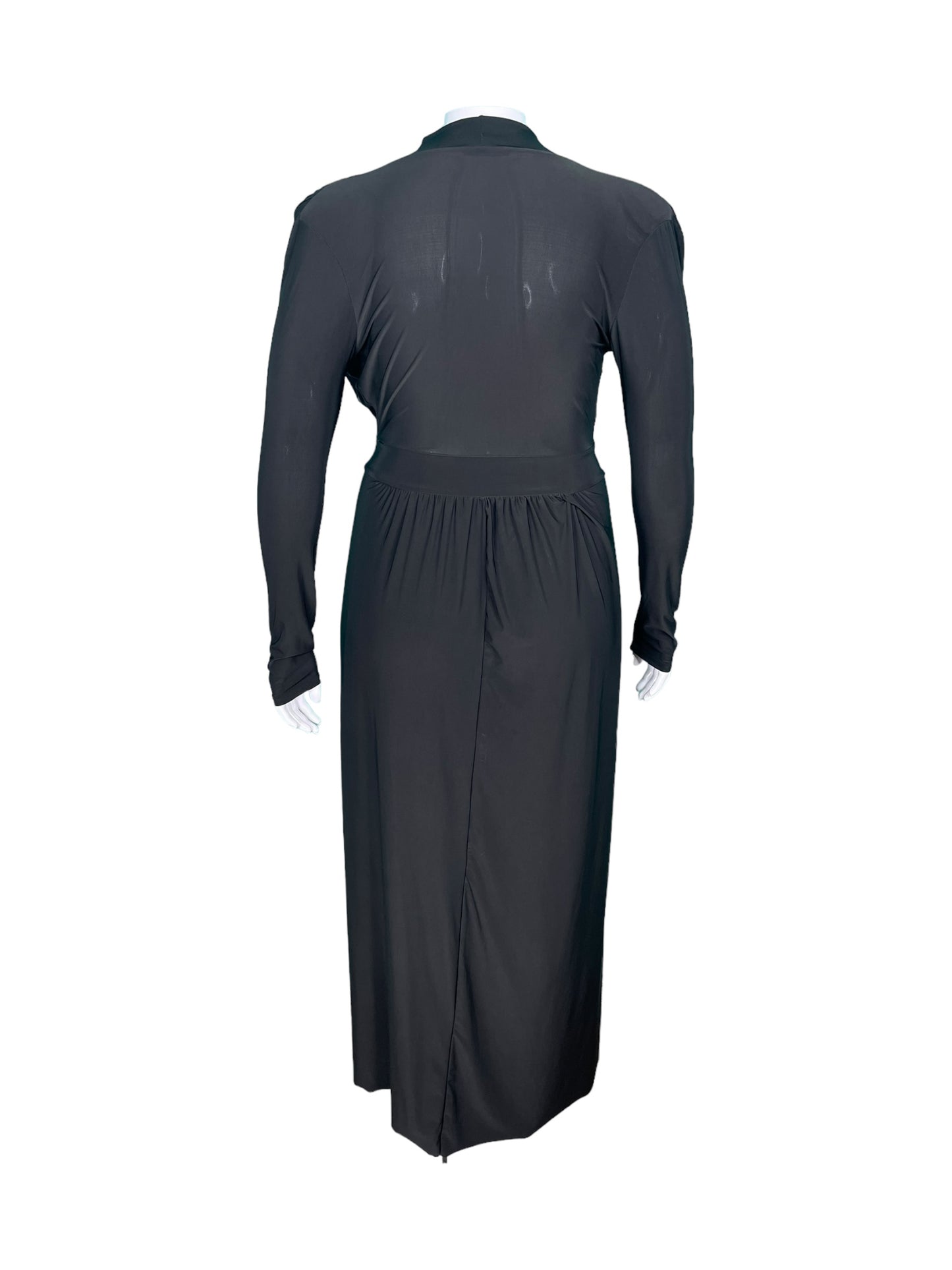 Black Long Sleeved Fitted w/ Split Dress